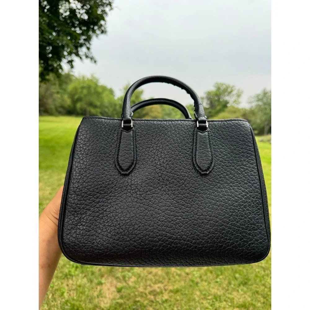Kate Spade Leighton Small Satchel Chunky Pebble Leather Black Used